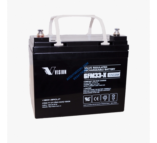 Bình ắc quy Vision 6FM33-X (12V-33AH)