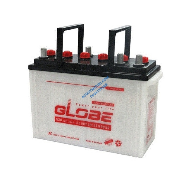 Bình ắc quy dân dụng GLOBE 12V 30AH, GLOBE N30