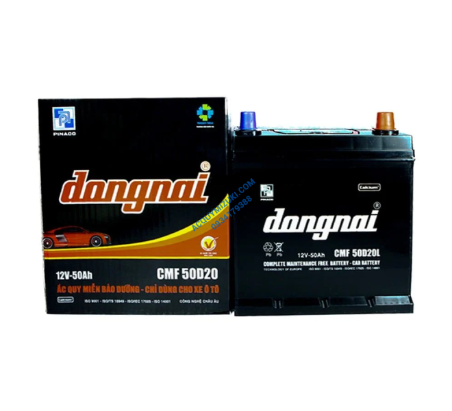 Bình ắc quy ĐỒNG NAI CMF 50D20R 12V 50AH