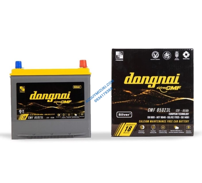 Bình ắc quy ĐỒNG NAI EXTRA CMF 85D23L (12V-65Ah)