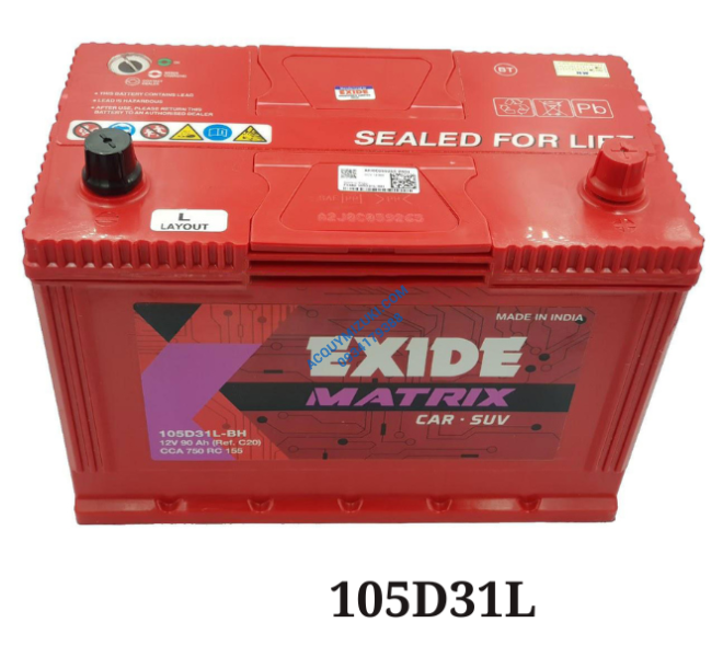 Bình ắc quy EXIDE 105D31L 12V 90AH CCA 750A