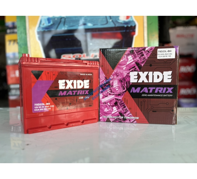 Bình ắc quy EXIDE 75D23L 12V 62AH CCA 550A