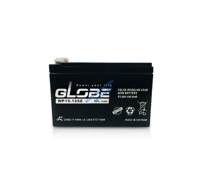 Bình ắc quy GLOBE WP15-12NSE 12V 15AH CỌC VÍT