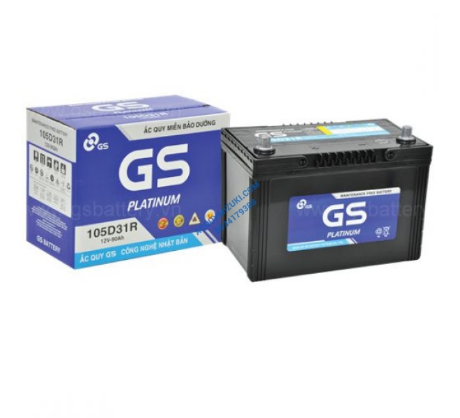 Bình ắc quy GS HYBRID 95D31R PLUS 12V 80Ah