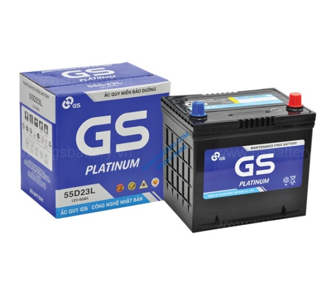 Bình ắc quy GS MF 55D23L (12V-60AH)