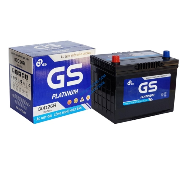 Bình ắc quy GS MF 80D26R 12V 70AH