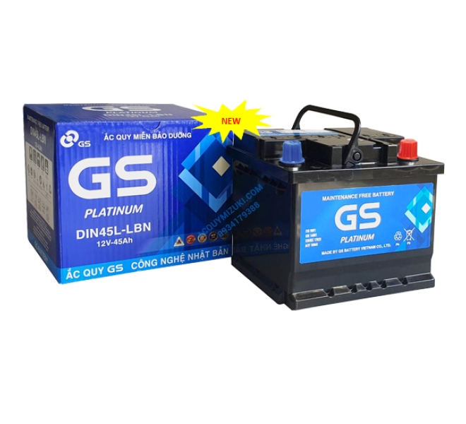 Bình ắc quy GS MF DIN45L-LBN (12V-45AH)