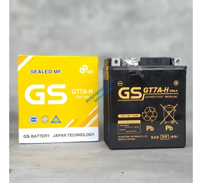 Bình ắc quy GS MF GT7A-H 12V 7AH