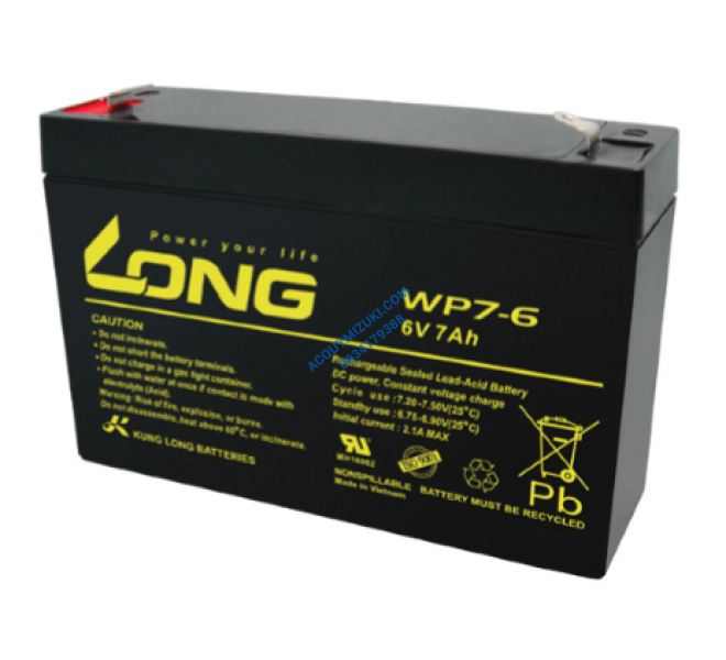 Bình ắc quy LONG 6V-7AH, LONG WP7-6, F1