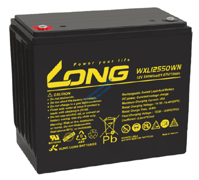 Bình ắc quy LONG WXL12150WN, F8-M6 12V 40AH