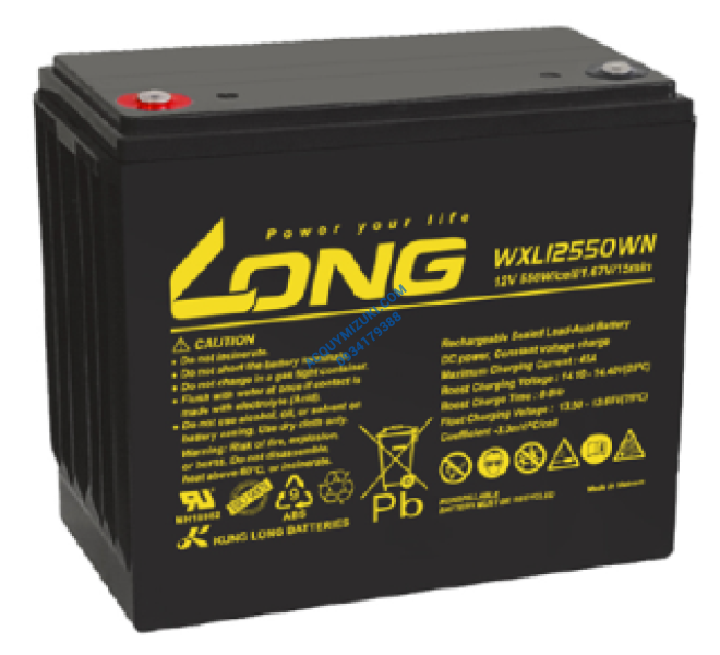 Bình ắc quy LONG WXL12205WN, F8-M6 12V 55AH