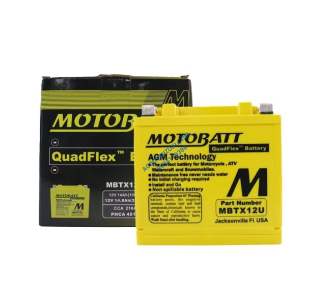 Bình ắc quy Motobatt MBTX12U 12V-14Ah CCA 210A