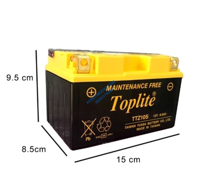 Bình ắc quy Motobatt MBTZ10S 12V-8.6Ah CCA 190A