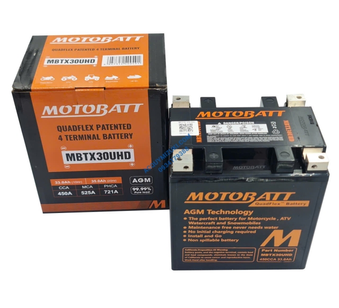 Bình ắc quy Motobatt Quadflex MBTX30UHD 12V-32Ah CCA 390A