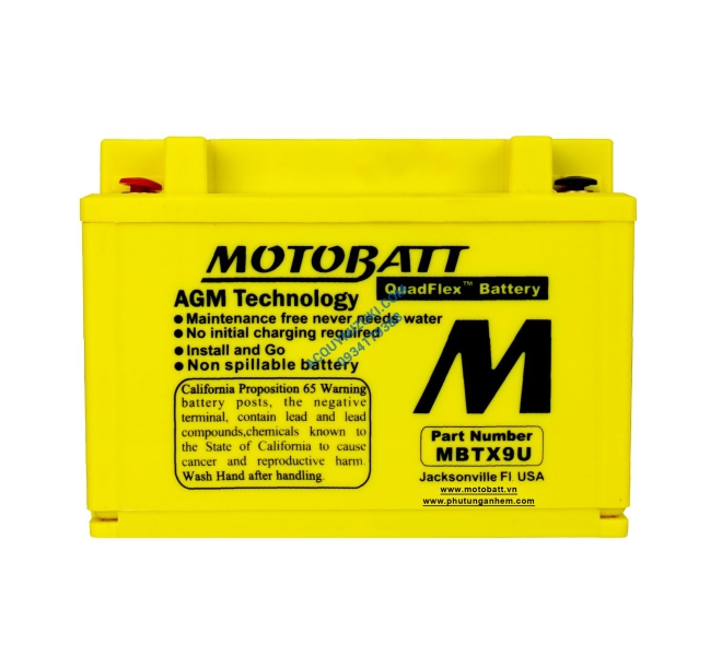 Bình ắc quy Motobatt Quadflex MBTX9U 12V 10.5Ah CCA 160A
