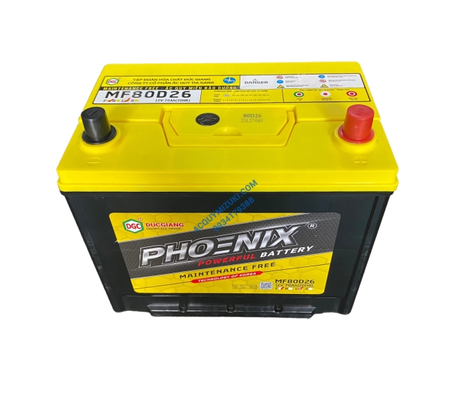 Bình ắc quy PHOENIX MF95D31FR 12V 80Ah