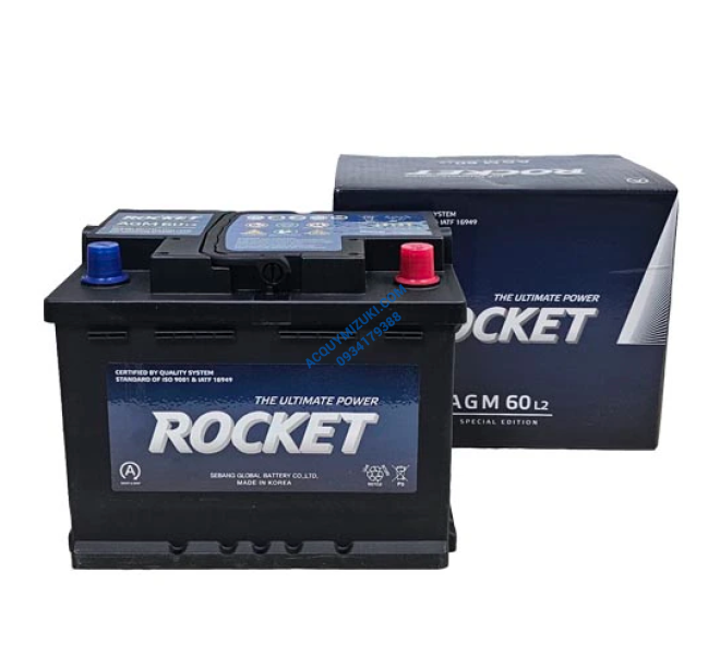 Bình ắc quy ROCKET AGM L2 12V 62Ah CCA 650A