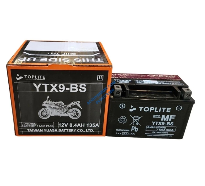 Bình ắc quy TOPLITE YTX9-BS 12V 8AH CCA 135A