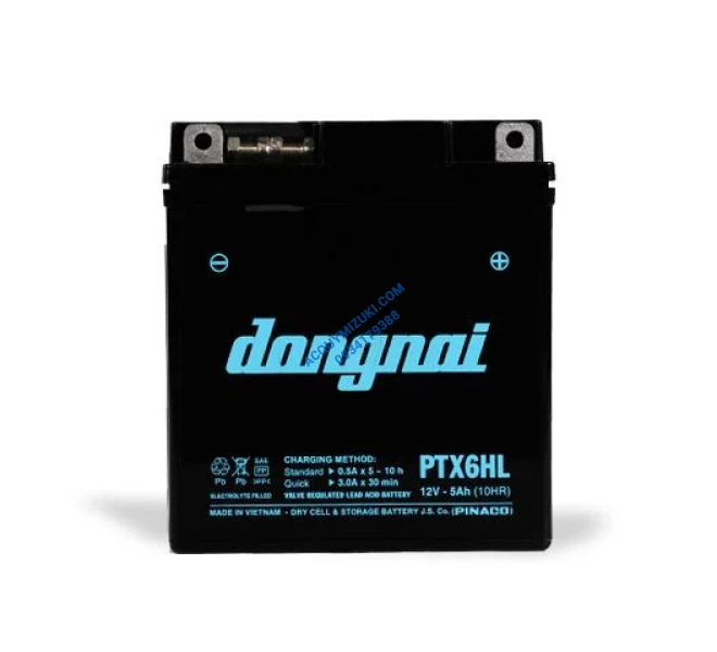 Bình ắc quy xe máy ĐỒNG NAI PTX6HL 12V 5AH
