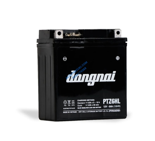 Bình ắc quy xe máy ĐỒNG NAI PTZ6HL 12V 6AH