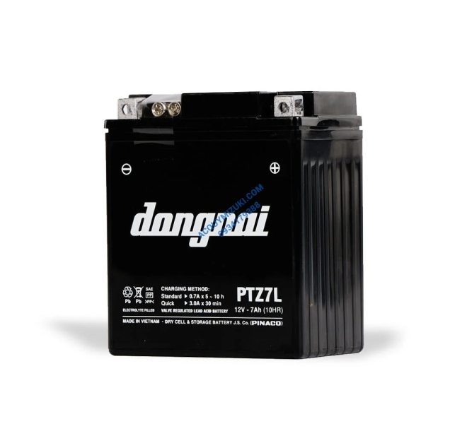 Bình ắc quy xe máy ĐỒNG NAI PTZ7L 12V 7AH