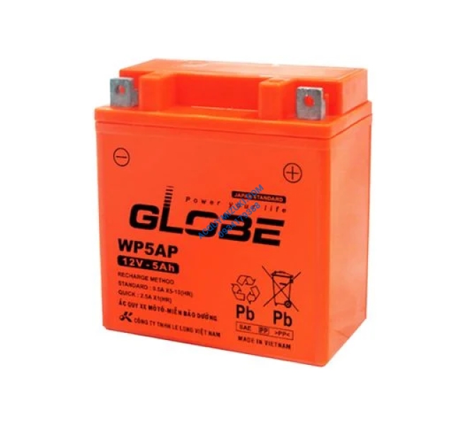 Bình ắc quy xe máy GLOBE WP5AP 12V 5AH