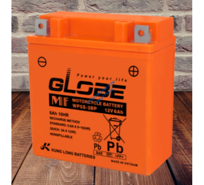 Bình ắc quy xe máy GLOBE WP5S-3BP 12V 6AH