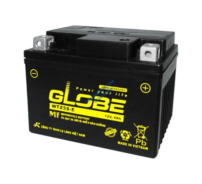 Bình ắc quy xe máy GLOBE WTZ5S-E 12V 4AH
