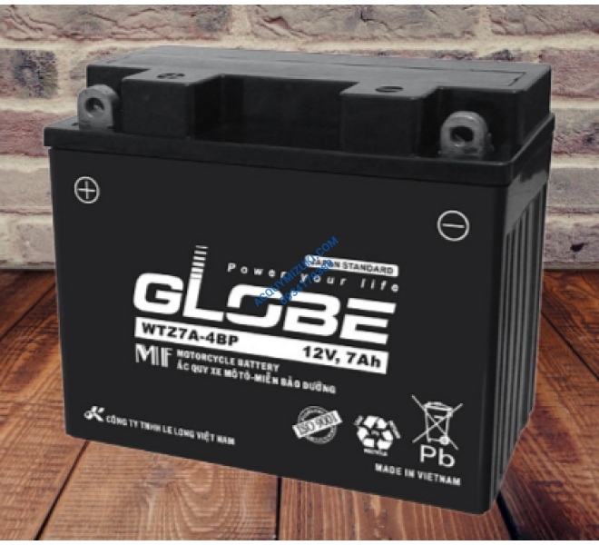 Bình ắc quy xe máy GLOBE WTZ7A 12V 7AH
