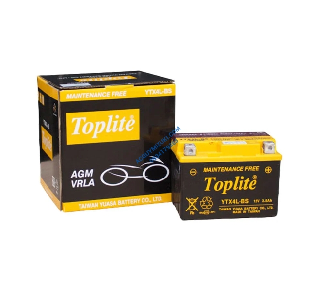 Bình ắc quy xe máy TOPLITE YTX4L-BS 12V 3.5AH